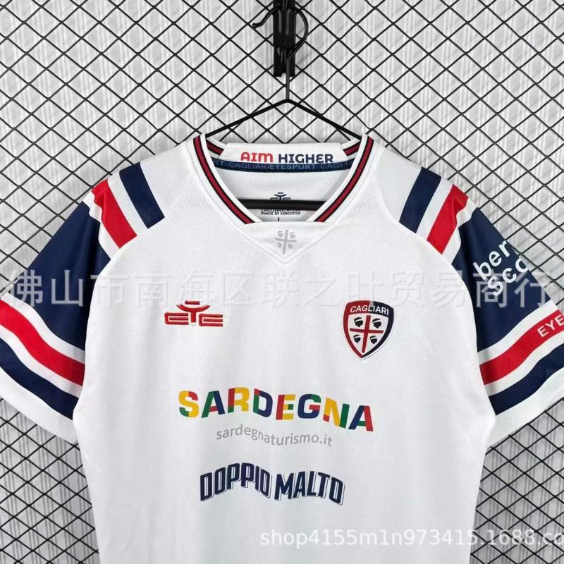Cagliari 26-27 Away Soccer Jersey Short Sleeve Mens Football Kit Winter