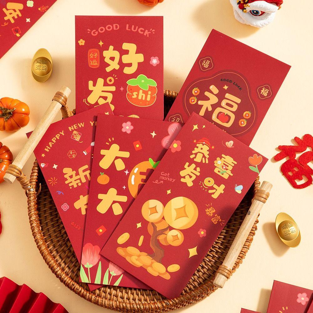 30PCS Vintage New Year Red Envelope Red Pocket Money Pocket Luck Money Envelopes  Chinese New Year
