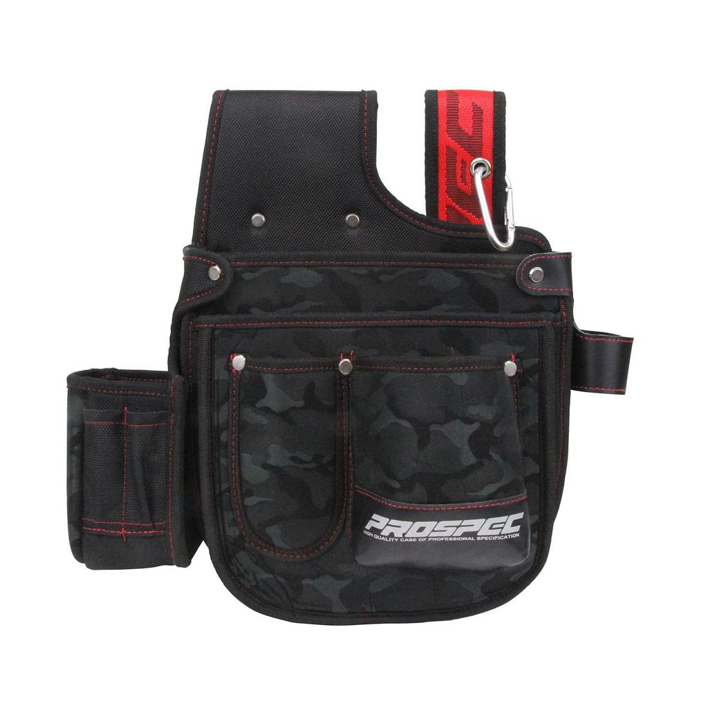 SK11 Nail Bag with Holder, Reinforced Bottom, Black Camouflage Fabric, and Unique Belt Loops, PRO-RD15 Camouflage Black