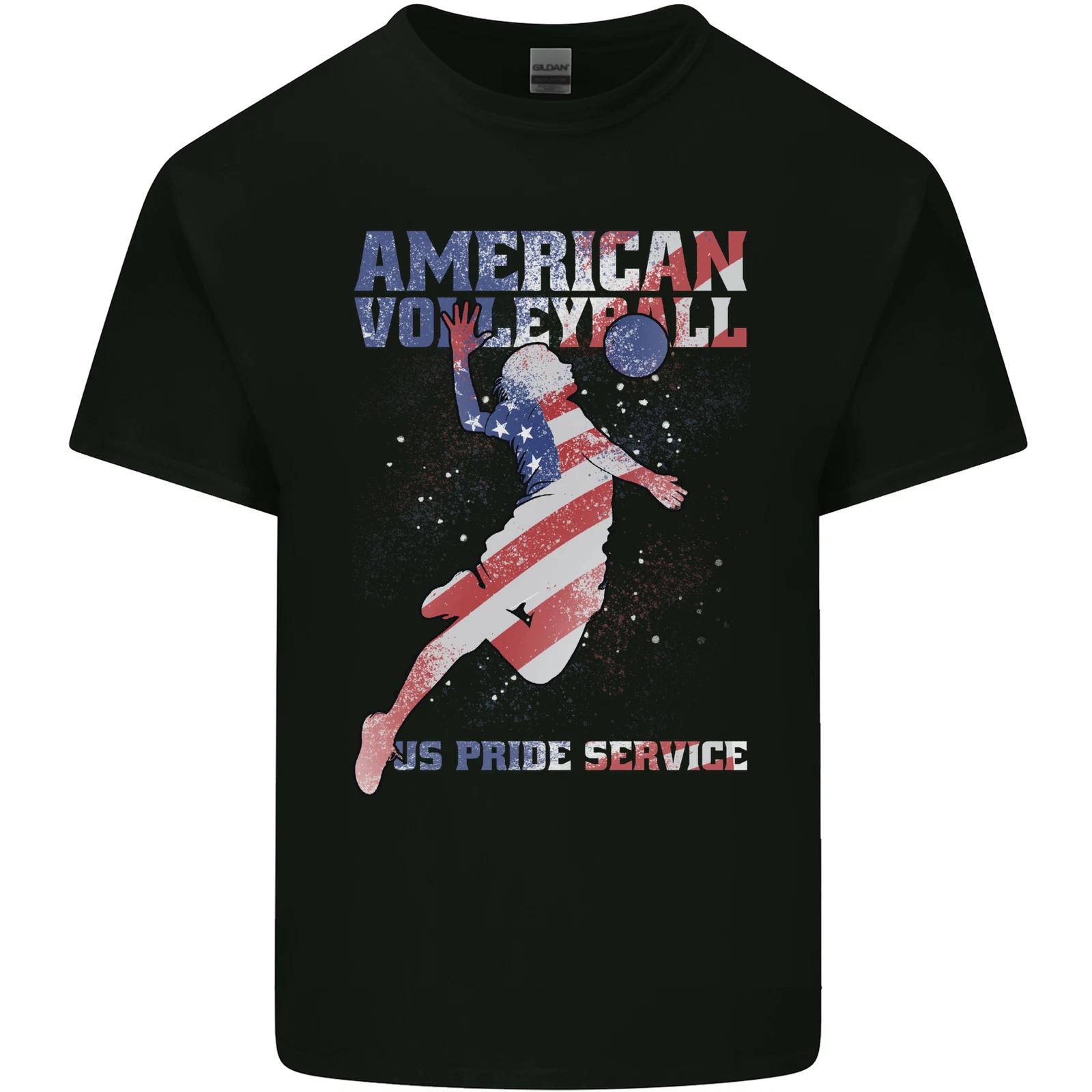 American Volleyball Player USA Flag Kids T-Shirt Childrens XL