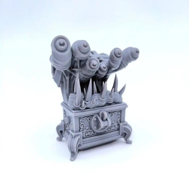 

Сделай сам, шкатулка с сокровищами, модель монстра, ловушка, белая форма, миниатюра, ручная работа, раскраска, реквизит, креативное украшение для рабочего стола, украшения