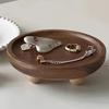 Wooden Vanity Organizers Jewelry Perfume Bottle Tray Wood Pedestal Stand Dish Household Decors For Bathroom And Bedroom