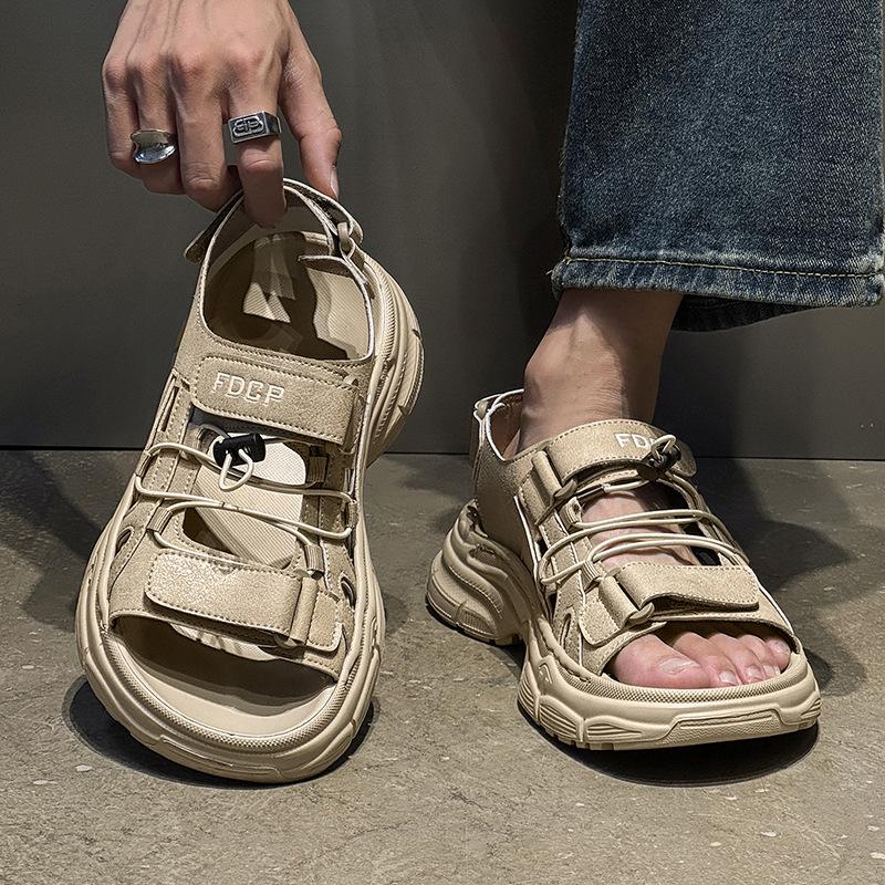 Platform Slippers Are Comfortable and Versatile In Summer, Casual Open-toed Sandals, Fashionable Beach Shoes 471222 black-J