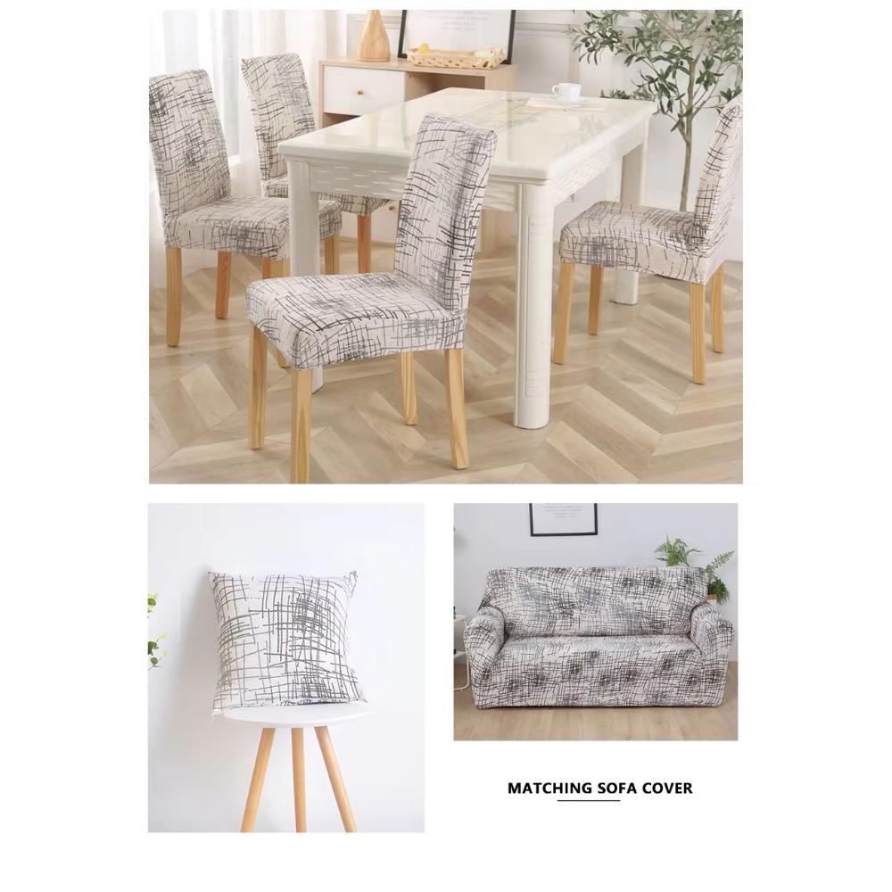 4 Stück bedruckte Stuhlhusse, abnehmbar, waschbar, für Hochzeitsfeier, Esszimmer, Heimdekoration