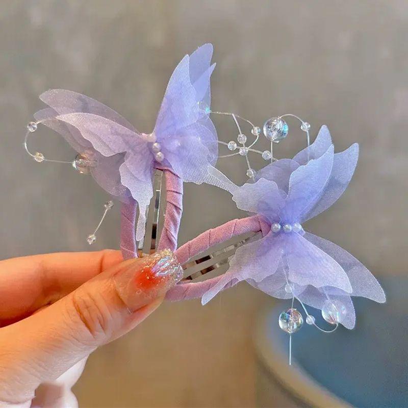 

2 шт./набор Детские красивые градиентные заколки для волос BB в виде бабочек, Крылья бабочки, Аксессуары для волос принцессы, Заколки для девочек, Не повреждающие волосы