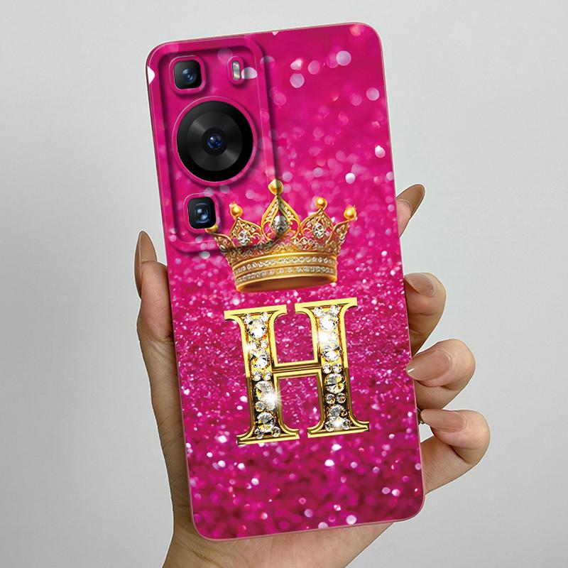 For Huawei P60 / P60 Pro / P60 Art Crown Letter Couple Phone Case HuaweiP60 P60Pro P60Art Soft Silicone TPU Protective Casing