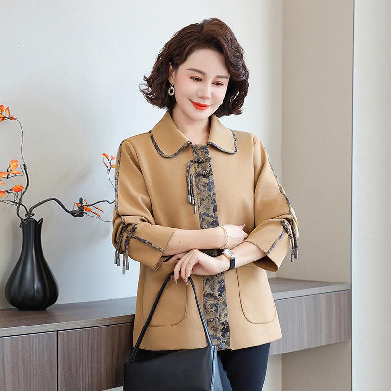 Petite Women's Spring & Autumn Short Trench Coat 2025 - Stylish Casual Outerwear for Middle-Aged and Elderly