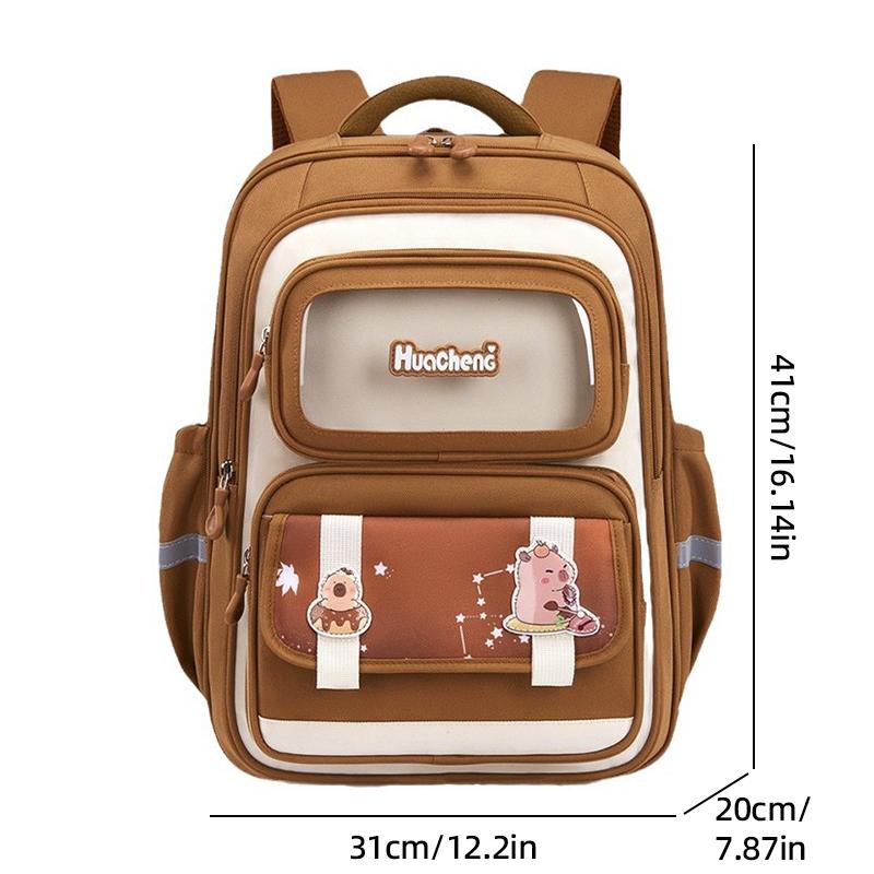 Školní batoh Kapibala pro studenty základní školy, dětský batoh snižující zátěž, velkokapacitní batoh