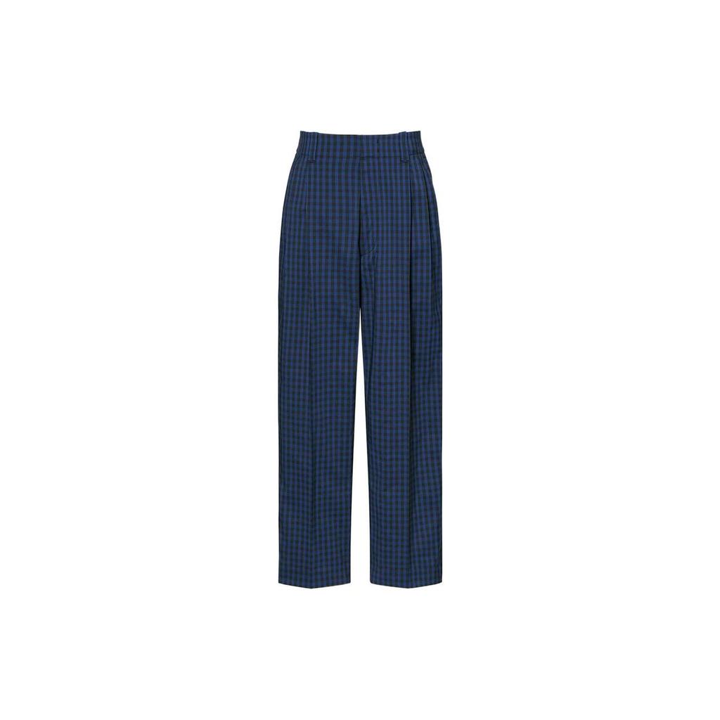 Uniqlo x MARNI Wide Fit Check Tuck Pants (Asia Sizing) Blue Unisex Streetwear 449641-67