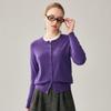 Zhaojun Women's 100% Cashmere Round Neck Cardigan