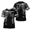 3D nordafrikansk oksetrykk-t-skjorte herre Overdimensjonert glatt spansk tyrefekting Løs t-skjorte Street Wear-t-skjorte sommer