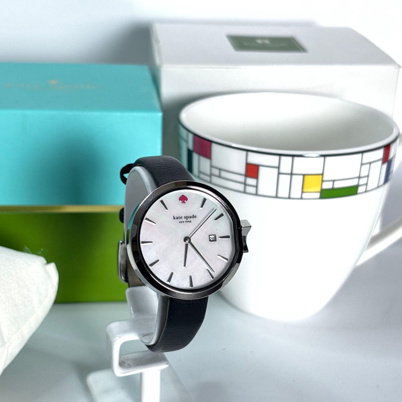 Used In good working condition, battery replaced Kate Spade Kate Spade White Shell Watch KSW1269 Silver Ribbon-shaped crown Unused item Kate Spade