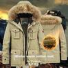 Winter Men's Plush Cotton Jacket Parkas Long Hooded Cotton Fashion Casual Thick Coat