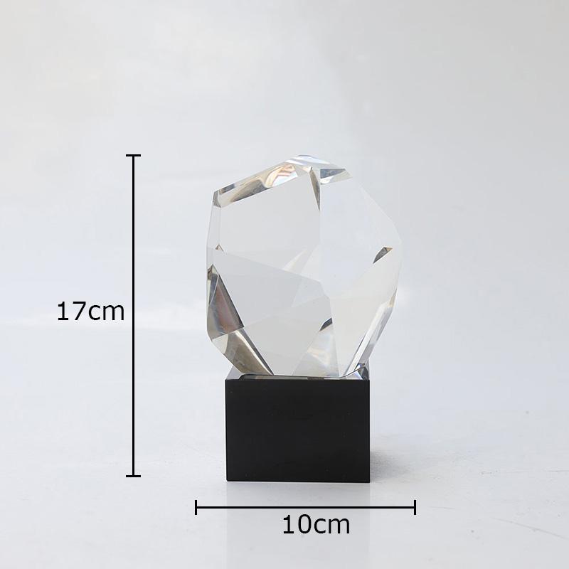 Creative Abstract Geometric Crystal Ornaments Desk Decoration Modern Minimalist Transparent Sculpture Room Aesthetics Decor