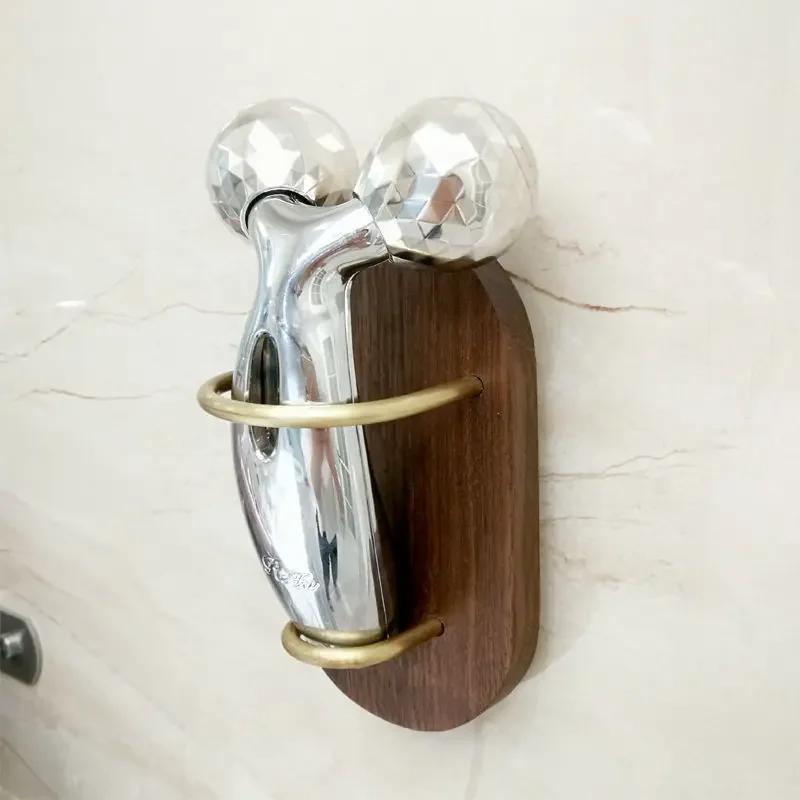 Bath accessories Black Walnut Storage Rack Electric shaver holder Manual shaving knife holder Toilet punching free storage rack