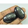 38-39MM AAA Silver Obsidian Oval Stone 2Pcs Cabochon Loose Gemstone 85Cts. SK-4112