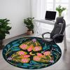 1pc Floral Mandala Chair Carpet for Office, Round Non Slip Durable Large Size Office Carpet, Suitable for Office