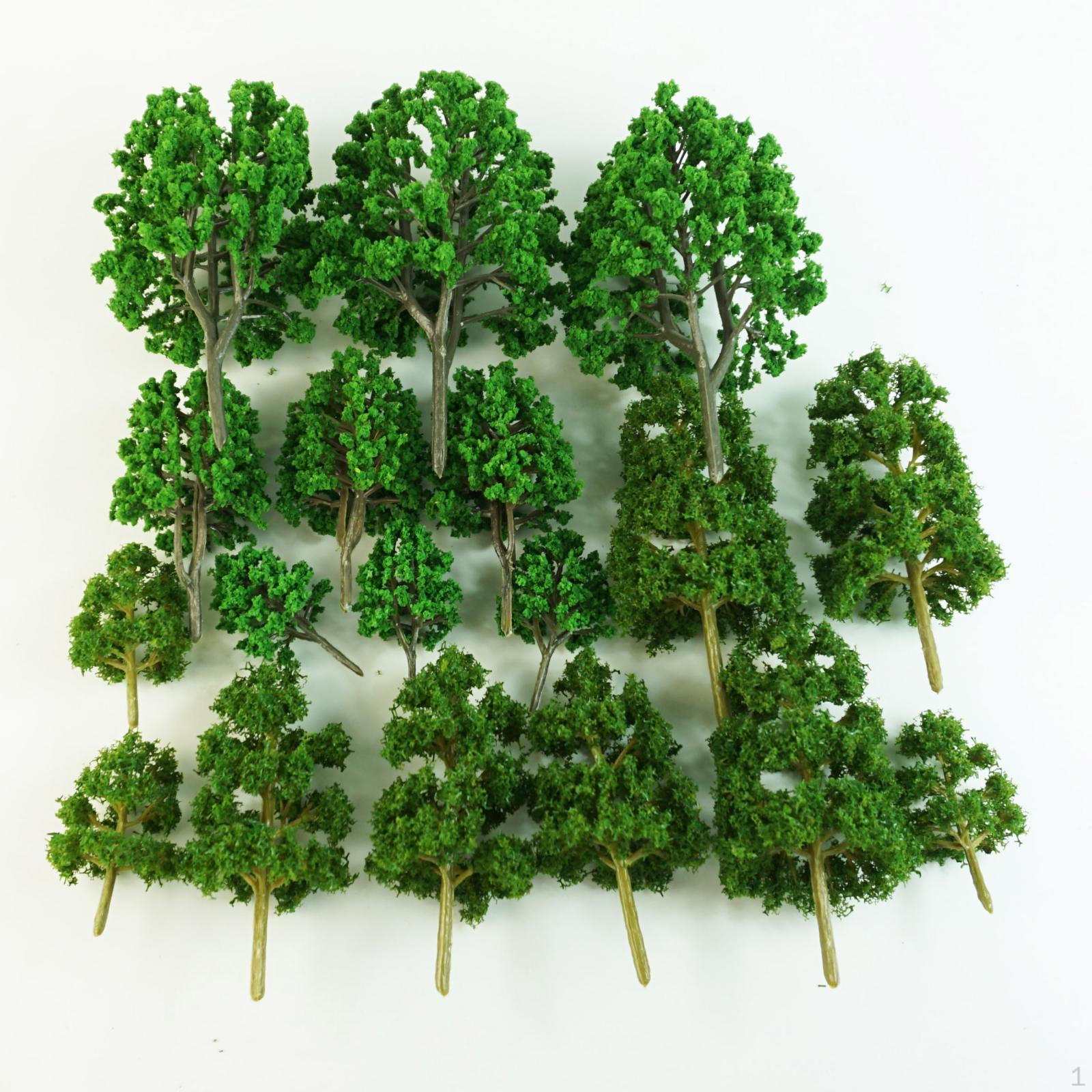 18x Model Trees Miniature for Train Scenery Artificial