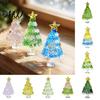 Office Holiday Table Decor Hand Blown Glass Christmas Tree Figurine, Mini Tabletop Small Gifts Xmas Ornament, Handmade Desktop Decoration Ornaments