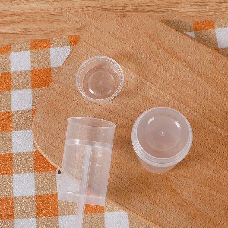 10Pcs Push Up Cake Shooter Round Shape Transparent Cake Holders Push Plastic Containers With Lids For Ice Cream Baking Molding