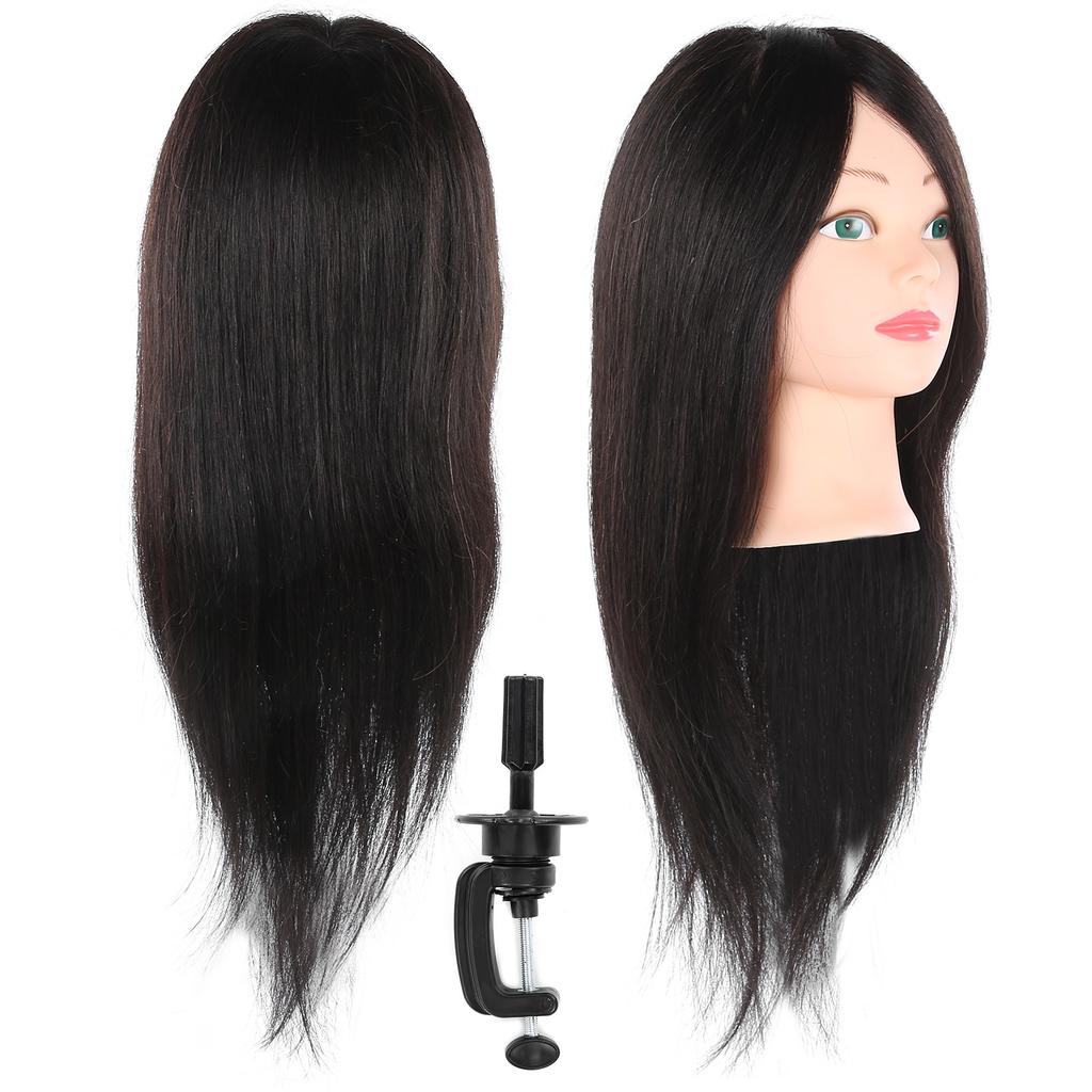 Echthaar-Mannequin-Kopf, Übungs-Friseur-Trainingskopf, Manikin-Kosmetik-Puppe