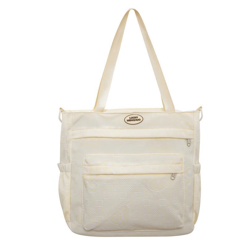 Large Capacity Canvas Bag Soft Material Trendy Tote Bag Street Style Crossbody Bag