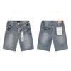 Purple Jeans Streetwear Loose Fit Denim Shorts Men Women Mid-Rise Straight Cut With Embroidery Stone Wash