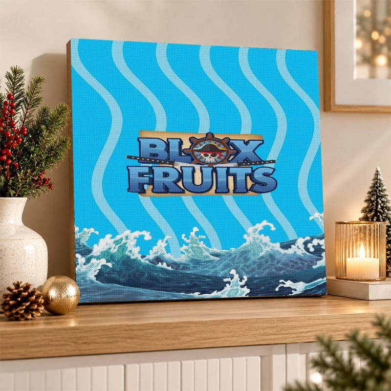 Blox Fruits Diamantmalerei Set 5D Vollbohrer DIY Diamantmosaik Wandkunst Heimdekoration