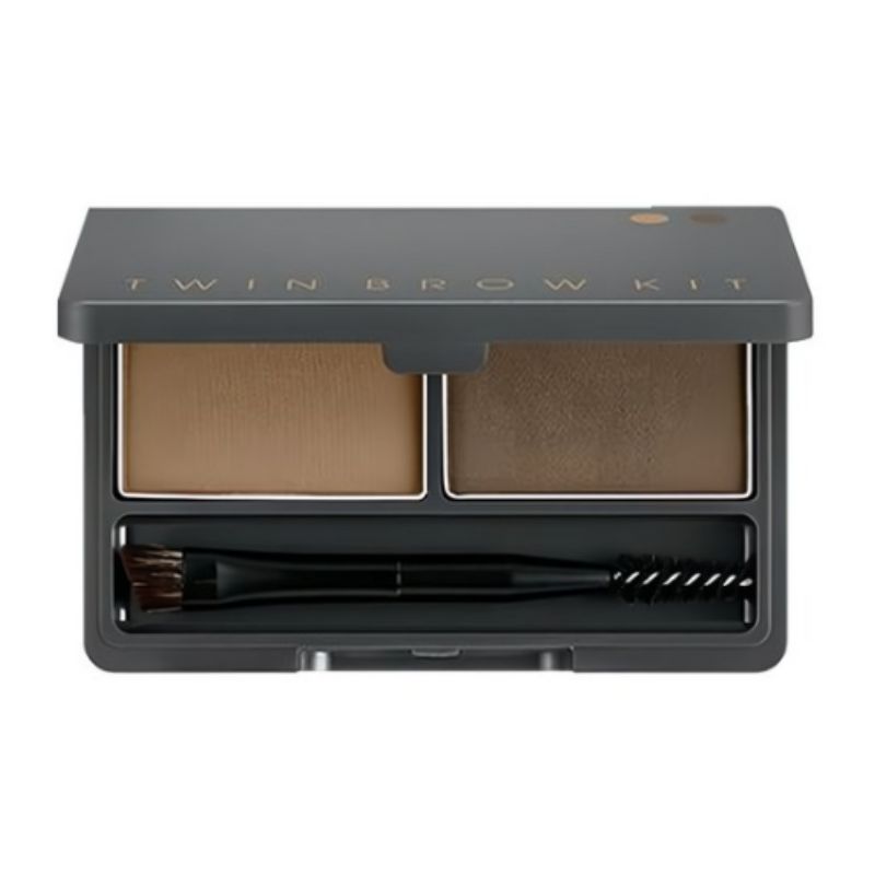 MISSHA Twin Brow Kit 4.4g – Eyebrow Powder & Wax Kit Natural Looking Brow Makeup No.1 Natural Brown