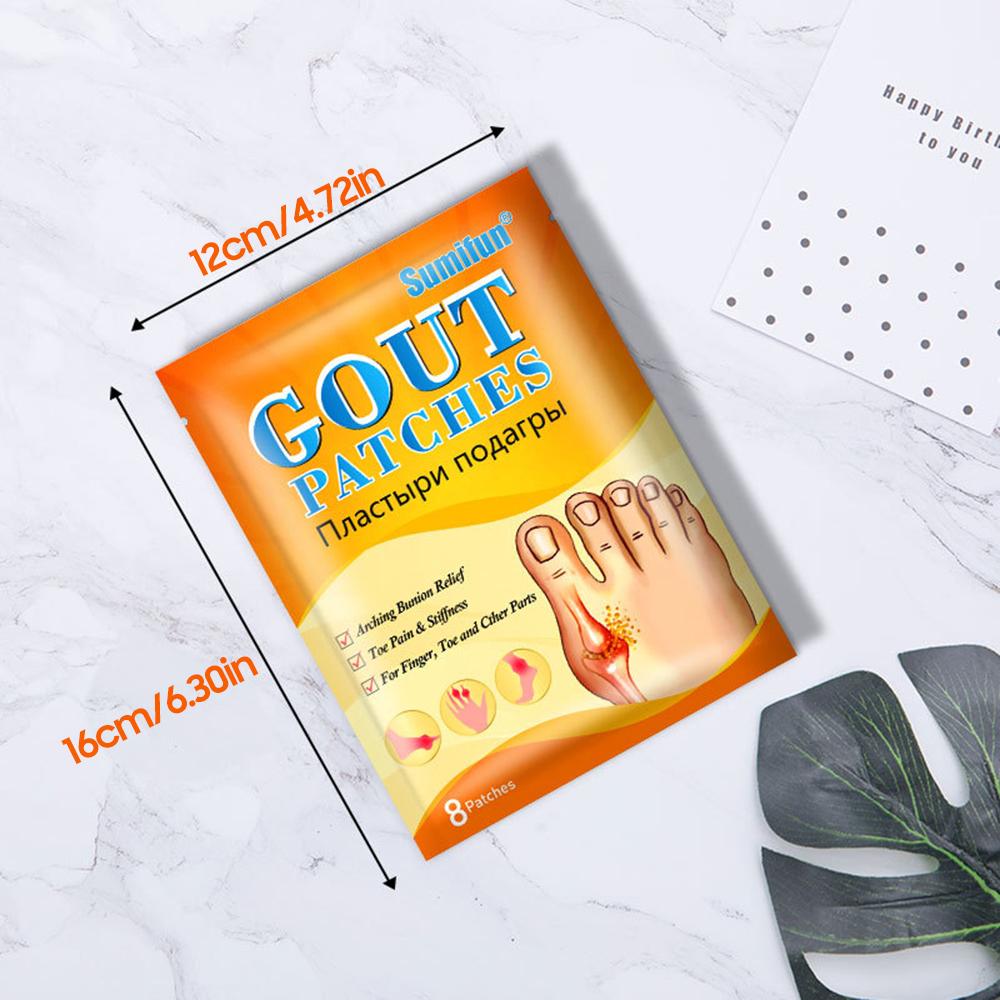 Sumifun 8 PCS/ Bag Gout Patch Herbal Pain Relieving Gout Patches for Finger Toe Knee Join Pain and