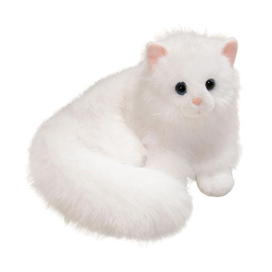 Realistic Cat Plush Toy Lifelike Stuffed Animal Cat Doll Soft Fluffy Cat Throw Pillow Gift for Adults Kids Youth