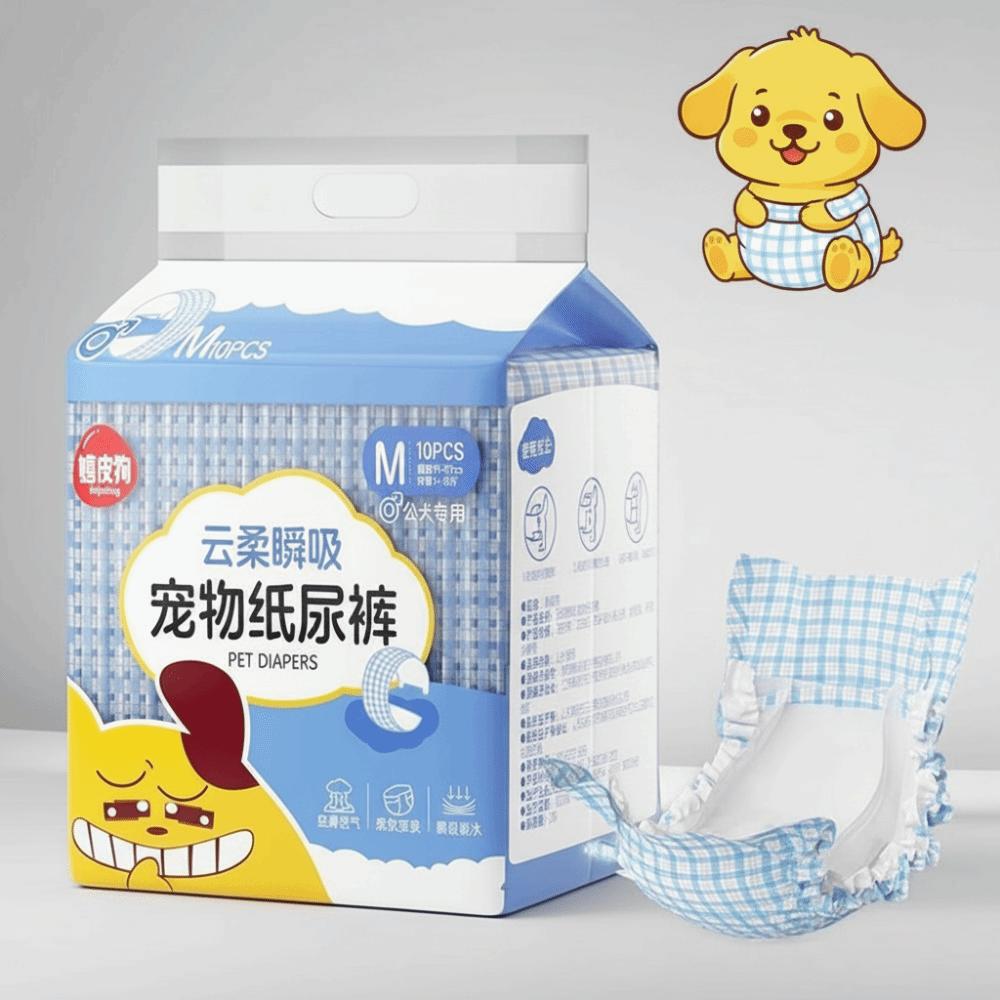 10PCS Super Absorption Disposable Dog Diapers Female Male Leakproof Pet Nappies Pants Physiological Breathable Puppy Short