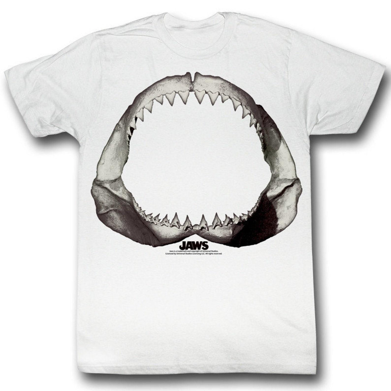 Jaws Literally White Adult T-Shirt L