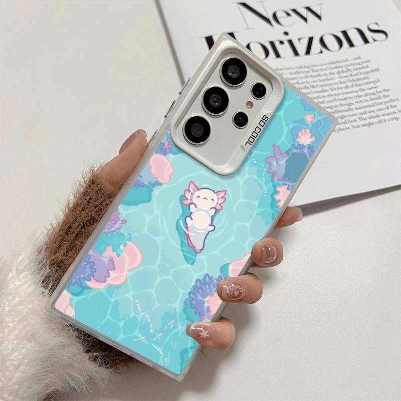 Axolotl Cartoon Süß Stoßfest Handyhülle für Samsung Galaxy S26 Edge S25 Ultra S24 FE S23 Plus S21 Hülle Anti-Fall Fundas