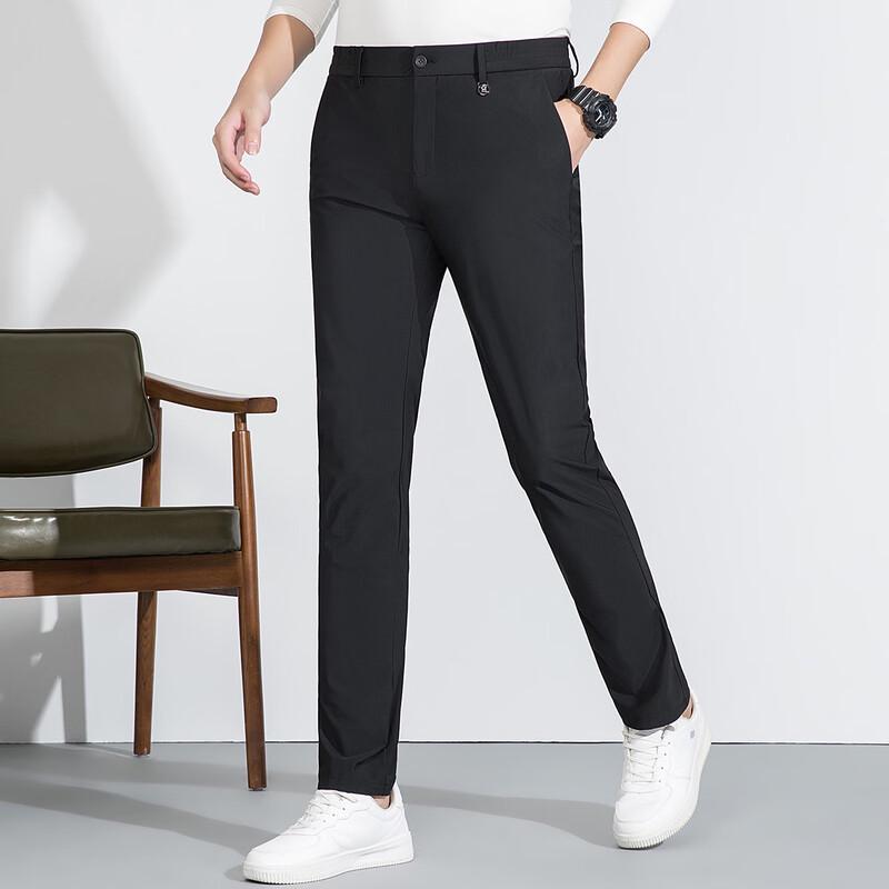 MONTAGUT Men's High-Elastic Cool Straight-Leg Casual Pants