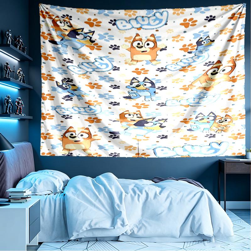 Bluey Print Tapestry, Lightweight Wall Hanging, for Bedroom, Dorm, Living Room, Home Art Decor, Birthday Christmas Gift for Friends