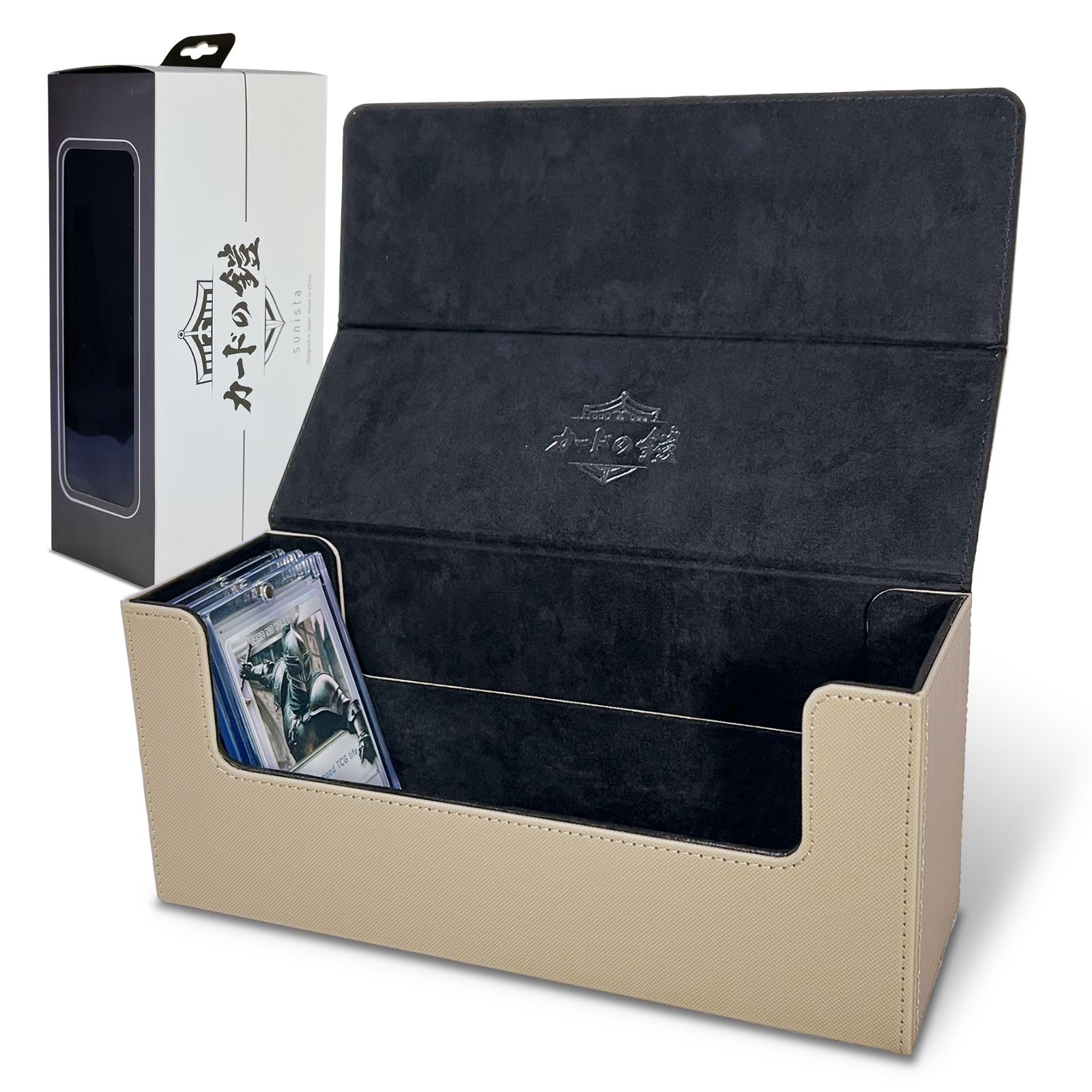 

Card Armor Deck 500 Magnetic Compatible with One and Duel Masters by sunista Case, Cards, Multi-Storage, Loader, Pokemon, Piece, (Beige)