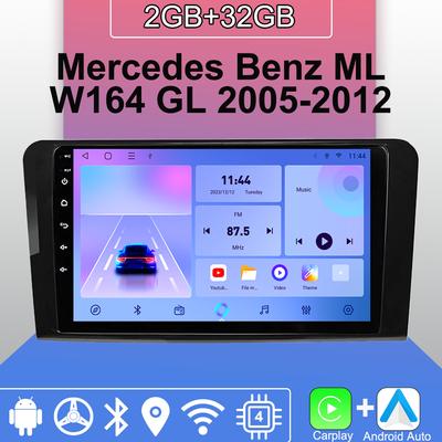 Autorádio Android Carplay pro Mercedes Benz ML W164 GL 2005-2012 multimediální přehrávač hlavní jednotka stereo GPS navigace BT WIFI 2+32GB