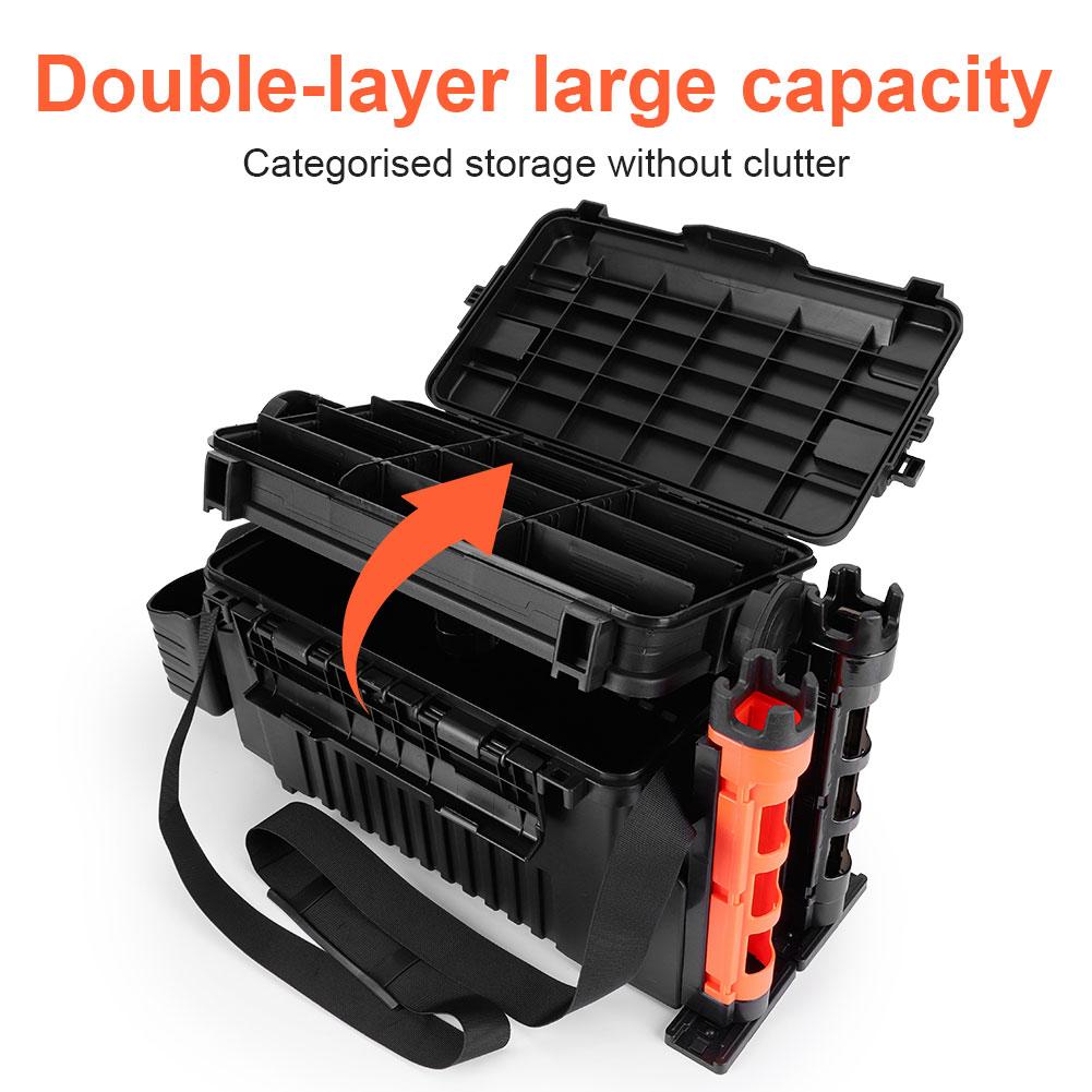 2 Tier Large Fishing Box Organizer 11 L Multi-function Lure Live Fish Bucket Thickening Storage Box Fishing Accessories Tackle B