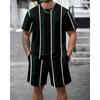 Men's Summer Comfortable Fashionable Colorful Pattern 3D Printed 2-piece Set Leisure Sports Style Loose Oversized Breathable Sports Wear
