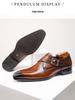 Men's Plus Size Genuine Leather Square Toe Monk Strap Shoes