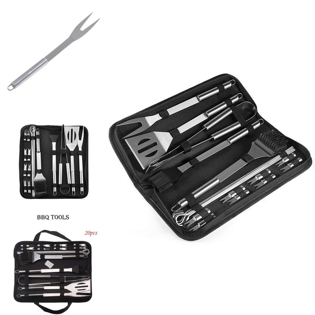 Grilling Bbq 20pcs Accessories Barbecue Grill Cooking Utensil Bbq Tool Kit Set
