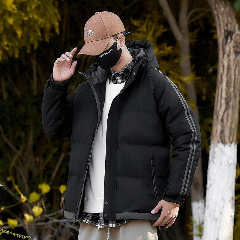 Autumn and Winter Hooded Cotton Clothes Men's Thickened Hooded Jacket Youth Windproof and Cold Cotton-padded Clothes Fashion