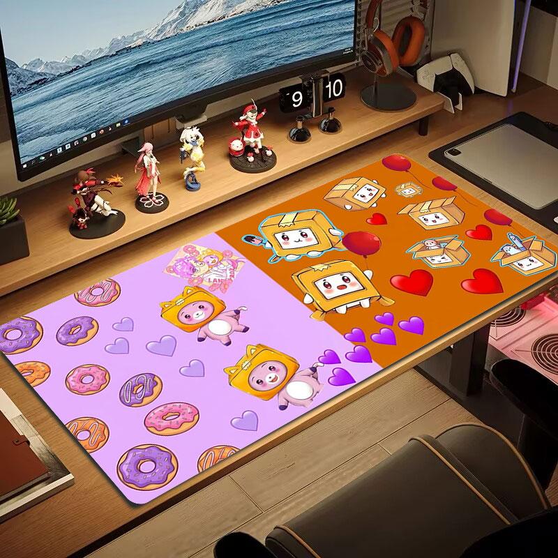 Colorful Characters Large Size Mouse Pad Large Gaming Table Cushion Nonslip Laptop Tablet Big Mousepad Xxl Mat Mini PC Playmat With Lock edge