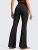 CRZ YOGA Flared Yoga Soft and Plus Size S Leggings, V-Waist, Stretch, Fitness, Size, 31"/78cm Inseam, Butterluxe, Black,