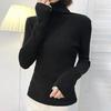 Women Sweater Turtleneck Long Sleeve Solid Color Bottom Tops High Elasticity Regular Fit Knitting Tops Knitwear