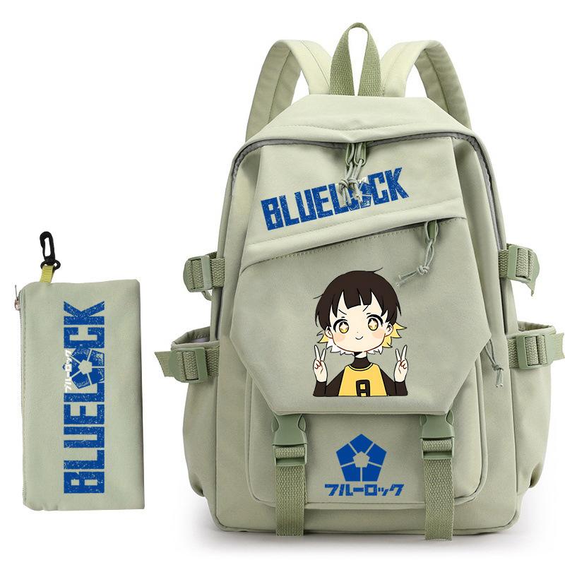 3 Piece School Backpack Set for Students Large Capacity Oxford Cloth Schoolbag with Shoulder Strap and Pencil Case