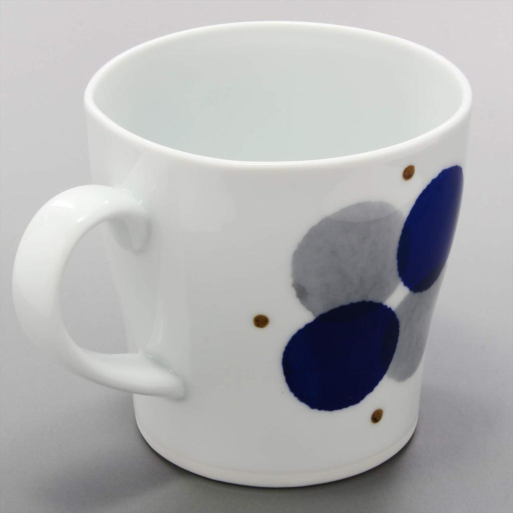 Hamato Hasami Ware Tenryu Kiln Indigo Dish Lightweight Mug with Indigo Circle Pattern 350ml (384004)