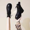 Internet Celebrities with the Same Martin Boots Women's Autumn New British Popular Boots Thick Sole Heightening Retro Locomotive Thick Heel Short Boot