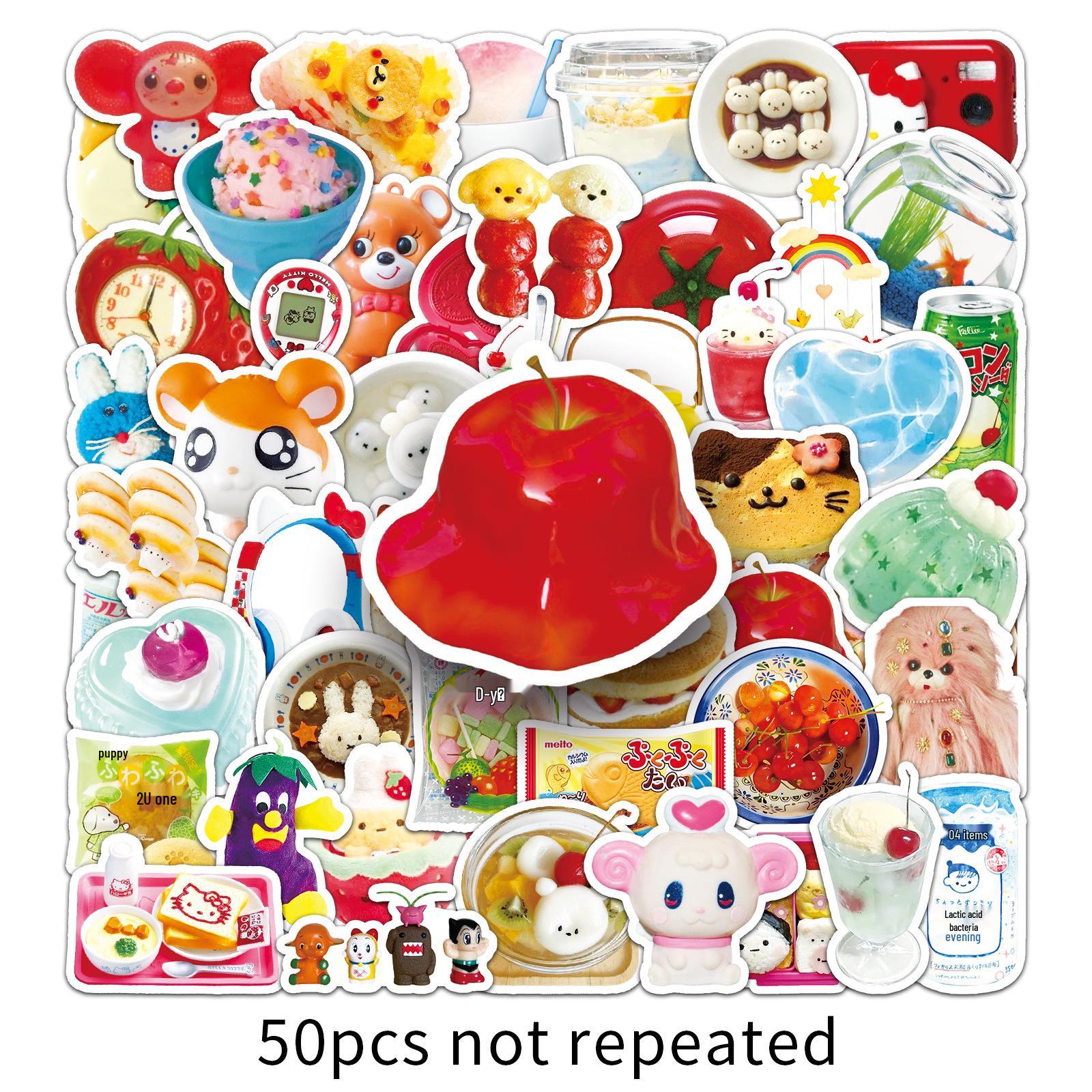 50pcs Japanese Vintage Cartoon INS Stickers: Retro Style, Waterproof for Phones & Laptops.
